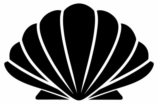 scallop line art silhouette vector illustration