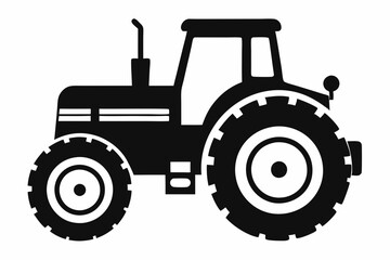 tractor line art silhouette vector illustration