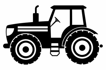 tractor line art silhouette vector illustration