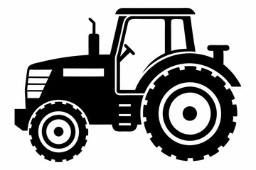 tractor line art silhouette vector illustration