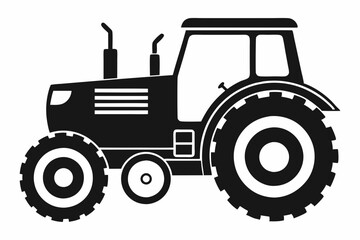 tractor line art silhouette vector illustration