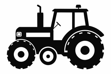 tractor line art silhouette vector illustration