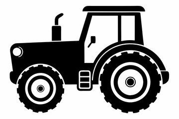 Obraz premium tractor line art silhouette vector illustration