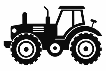 tractor line art silhouette vector illustration