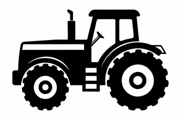 tractor line art silhouette vector illustration
