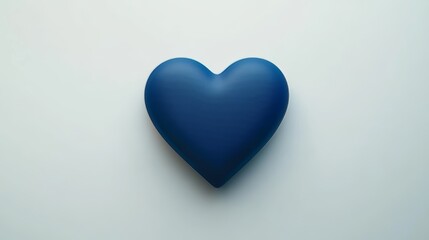solid color blue heart shape. blue heart shape on white background