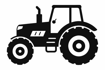 tractor line art silhouette vector illustration