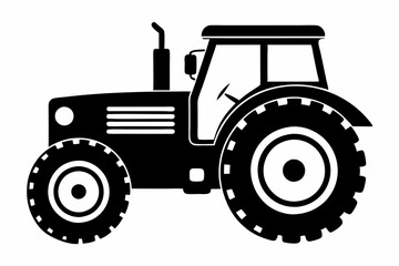 tractor line art silhouette vector illustration