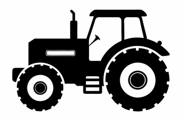 tractor line art silhouette vector illustration