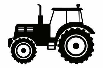 Obraz premium tractor line art silhouette vector illustration