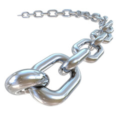 Obraz premium Isolated Long Metallic Chain