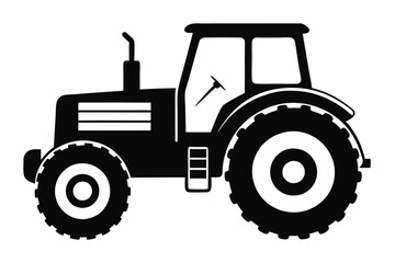 tractor line art silhouette vector illustration