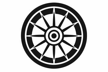 Fototapeta premium wheel line art silhouette vector illustration
