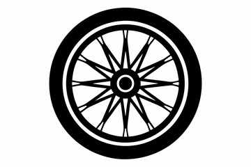 Fototapeta premium wheel line art silhouette vector illustration