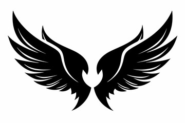 wings line art silhouette vector illustration
