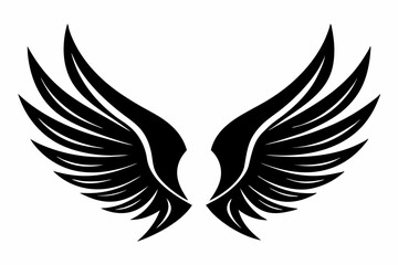 Obraz premium wings line art silhouette vector illustration