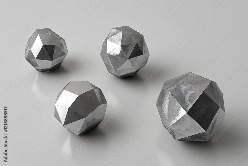 Poster randomized faceted surfaces in low-poly style
