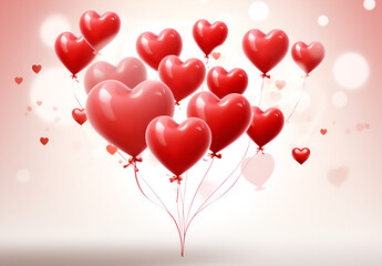 heart in the hand, Valentines day romance love festive birthday concept red heart shaped balloons on golden bokeh back
