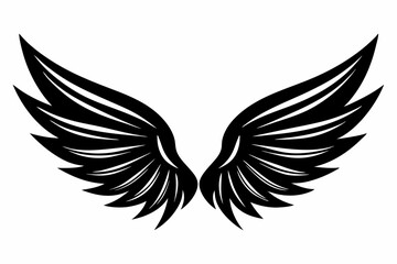 Fototapeta premium wings line art silhouette vector illustration