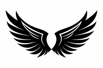 wings line art silhouette vector illustration