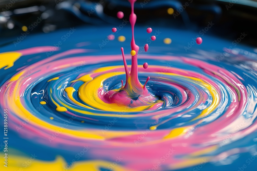 Poster Realistic fluid dynamics with colorful results