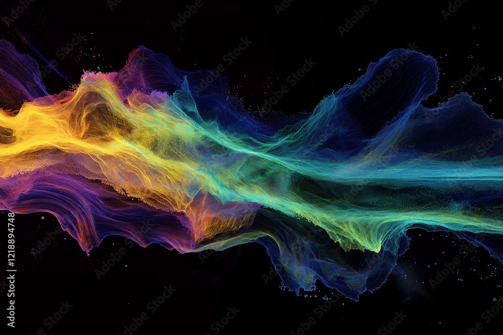 Poster Realistic fluid dynamics with colorful results