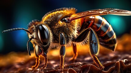 Honey bee working hard Generative AI