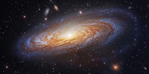 Obraz premium The role of dark matter in galaxies: Explore the mysterious substance that makes up much of the mass of galaxies and its impact on their rotation and formation 