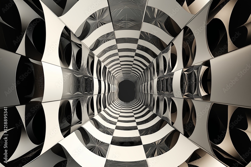 Poster seamless geometric tiling in 3d space.