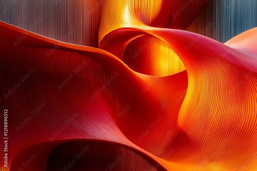 Poster Smooth, flowing lines interacting dynamically