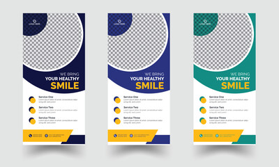 Professional Dental Care DL Flyer, Dental Care Clinic Rack Card Template Design, DL Flyer for Dentist 