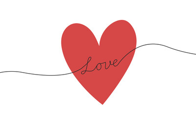 Set of Happy Valentine's day , heart and Love Minimalist Art , pink gradient	
