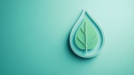 Water Droplet with Leaf for Conservation