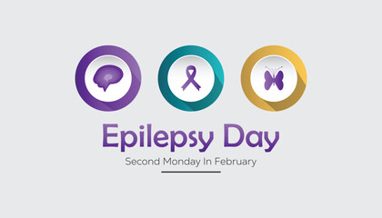 February is International Epilepsy Day. Vector template Design for banner, greeting card, poster, prints, social media post ,flyer , T shirt with background.