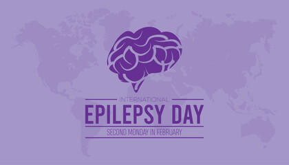 February is International Epilepsy Day. Vector template Design for banner, greeting card, poster, prints, social media post ,flyer , T shirt with background.