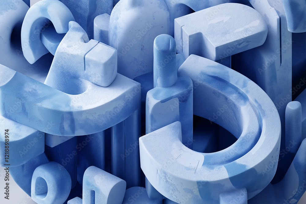 Poster Transforming letterforms in procedural 3D spaces