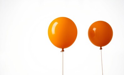 Set of three various size orange balloons isolated on white background cutout balloon background balloon background party holiday celebration decoration