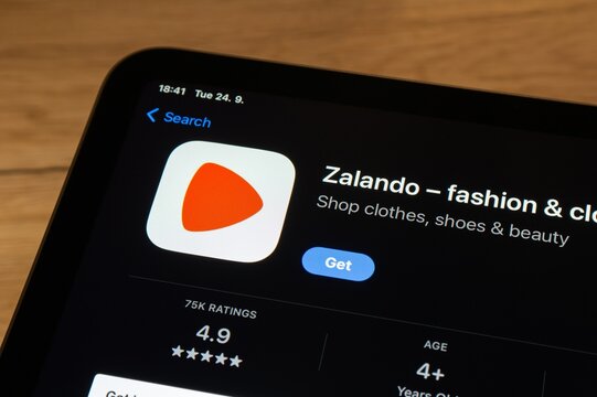 App store with Zalando mobile application for online fashion and clothing shop