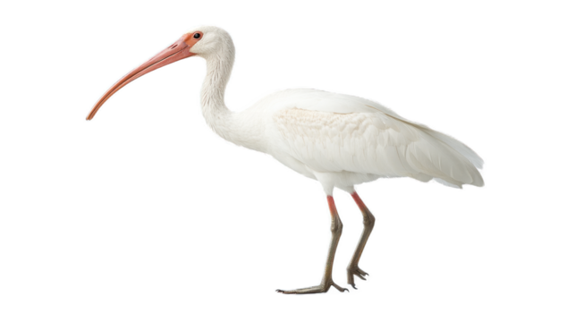 Elegant White Bird with Long Beak Standing Gracefully on One Leg in a Bright, Clean Environment, Showcasing Its Unique Features and Natural Beauty