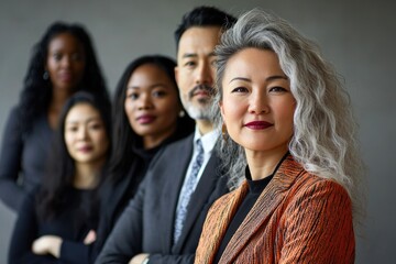 Obraz premium Empowered Multicultural Workforce Collaboration Scene