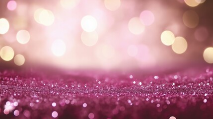 pink glitter background with elegant gold bokeh particles