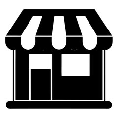 shop icon silhouette vector illustration , street food shop icon logo illustration 