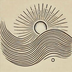 The rays extend outward in flowing wavelike patterns creating a