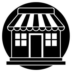 shop icon silhouette vector illustration , street food shop icon logo illustration 