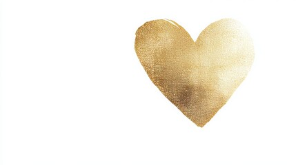 Fototapeta premium solid color gold heart shape. gold heart shape on white background