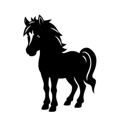 Obraz premium Horse illustration icon, black silhouette vector