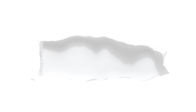 Torn white paper with shadow Isolated transparent background