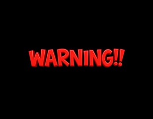 Obraz premium Warning Lettering Text in Red Color