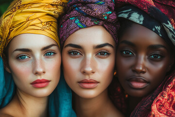 Obraz premium Beautiful, diverse women, diversity concept. Good for any project.