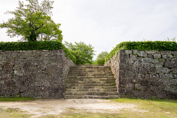 愛媛県宇和島の城、日本、5月